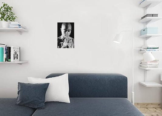 Tupac Praying Poster - 2Pac 90s Hip Hop Rapper Wall Art Print