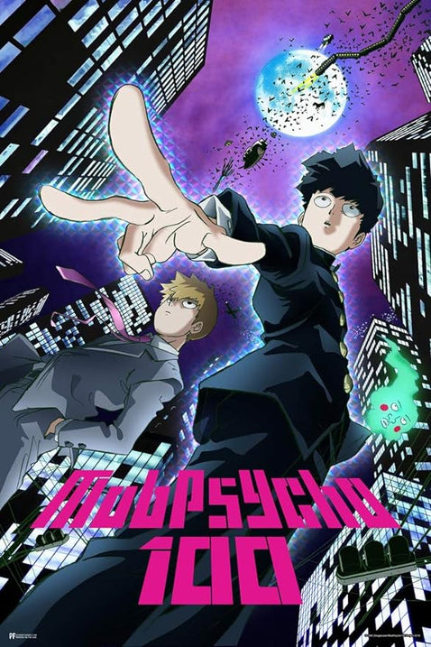 Crunchyroll Mob Psycho 100 Poster - Japanese Anime Series Key Art Merch Cool Wall Art Print for Bedroom Decor