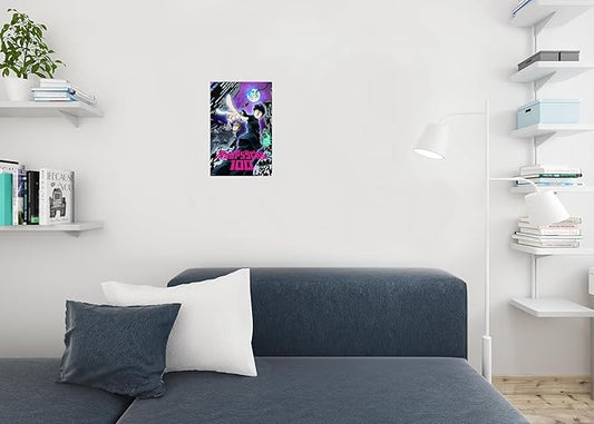 Crunchyroll Mob Psycho 100 Poster - Japanese Anime Series Key Art Merch Cool Wall Art Print for Bedroom Decor